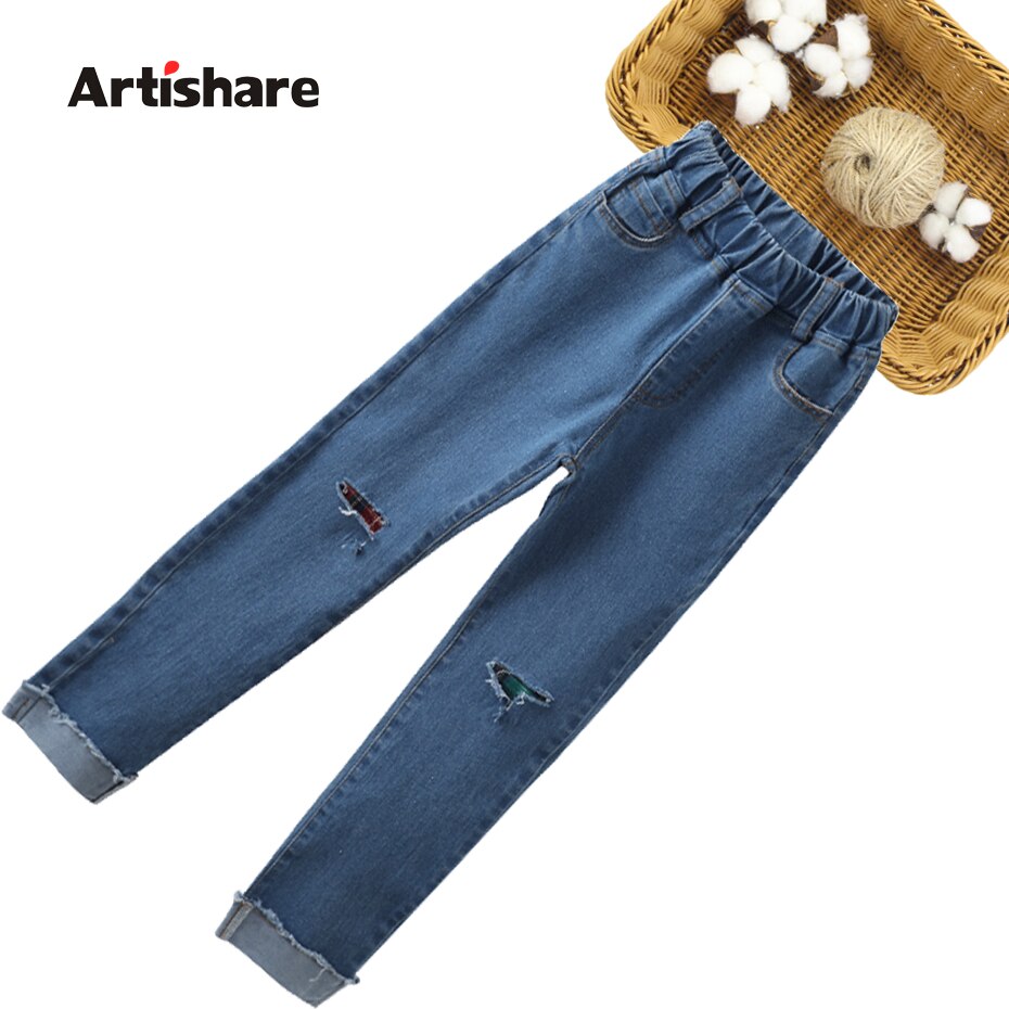 Jean pour fille trou jean pour filles printemps automne enfant déchiré jean Style décontracté vêtements pour enfants 6 8 10 12 14
