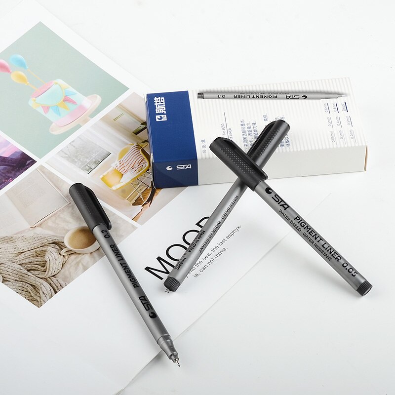 STA STA8050 Hand-gemalt nadel rohr stift Comic haken linie Hub stift Schüler Hand-gemalt stift büro unterschrift stift
