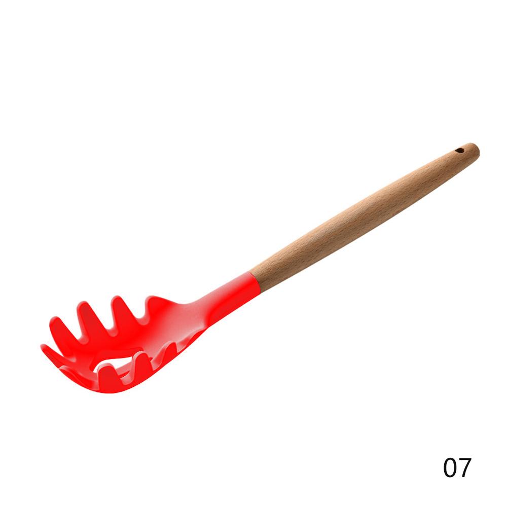 Wood Silicone Cooking Cake Utensils Natural Wood Handle Cooking Tools Turner Tongs Spoon Spatula Bakeware Kitchen Tools