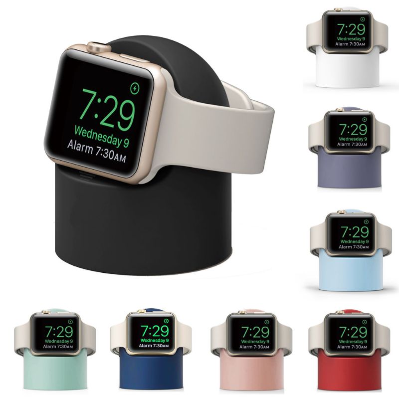 Bedste silikone til apple watch ladestandere dock holder til apple watch serie 5/4/3/2/1 44mm/42mm/40mm/38mm ur tilbehør