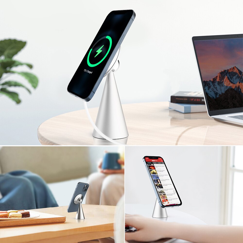 Magnetic Stand for iphone 12 Desktop Charging Pad Phone Holder Magnet Wireless Charger for iPhone 12 Pro Max mini
