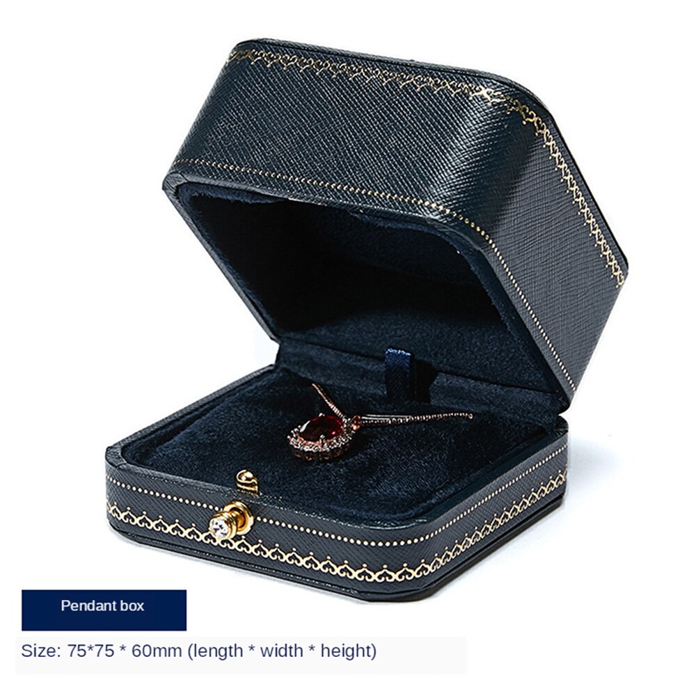 B-LIFE Premium Leather Necklace Box Pendant Storage Case Perfect for Engagement Bride Wedding Photography Bridal: P 2