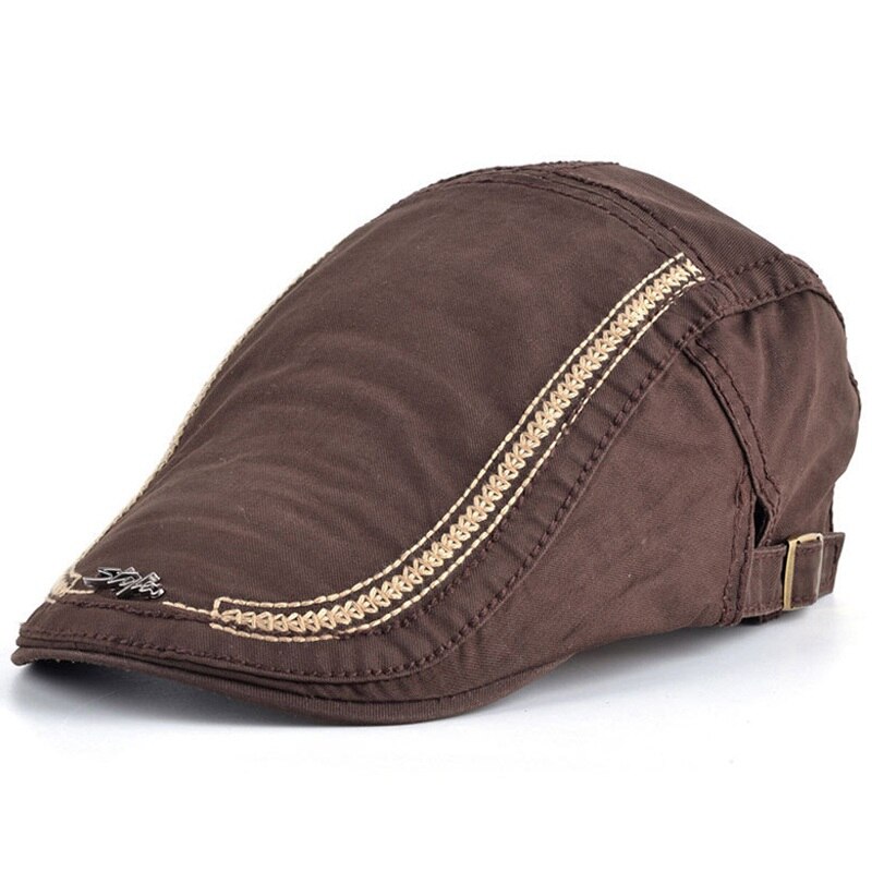 JNKET chapeau béret en coton de loisirs | Casquette à visière, casquettes plates, chapeau de soleil pour voyage en plein air, Casquette à bec de canard, Casquette, taille réglable: Coffee