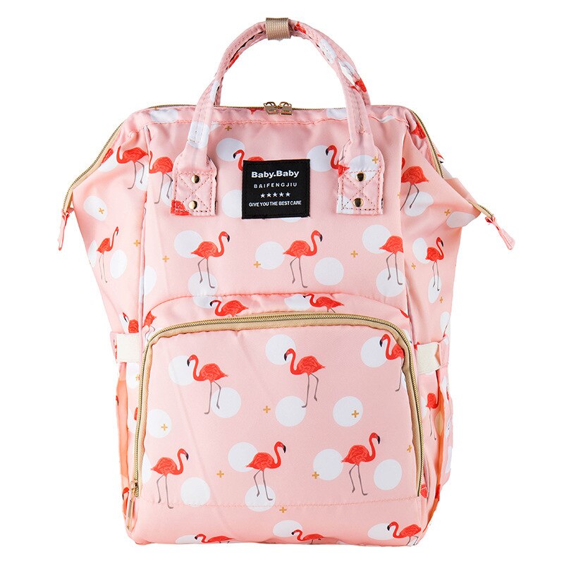 Stijl Gedrukt Multi-Functionele Mummie Zak Verpleging Mother 'S Zak Moederschap Pakket Verkoop Baoma Mode Rugzak: Flamingo Pink