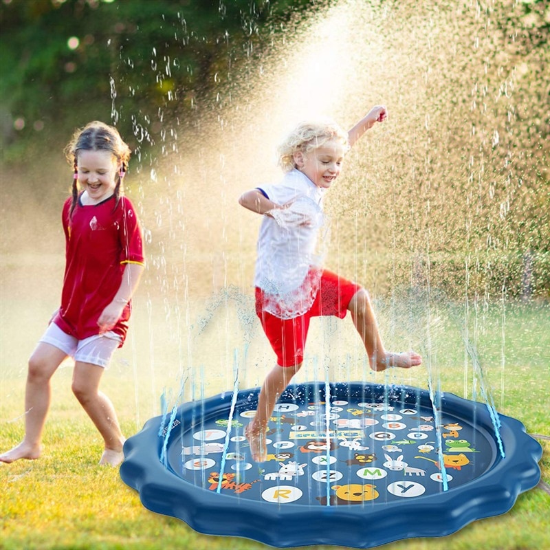 170cm Water Spray Mat Inflatable Spray Water Cushion Sprinkler Kids Wading Sprinkler Pool Inflatable Water Swimming Pool