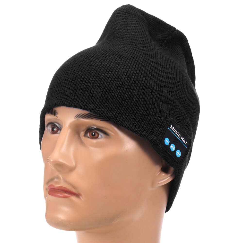 Bluetooth beanie hat kvinder mænd trådløs musik hat vinter hat til udendørs sport vandreture camping løb