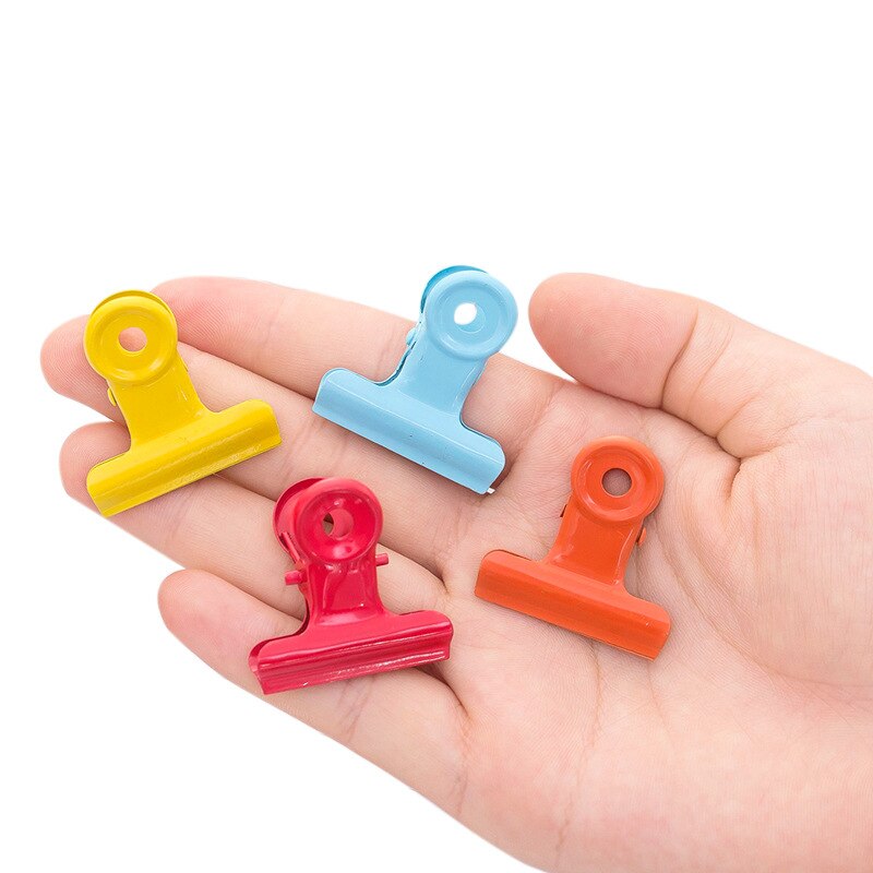 Clips de Metal Multicolor para niña, papel de oficina, documentos, carpeta, suministros escolares de oficina, 30mm, 2 uds.