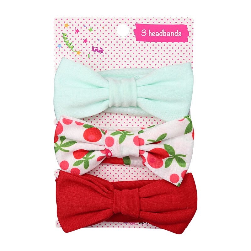 3 Stks/set Bloemen Baby Hoofdband Zachte Katoen Bloemenprint Dot Gedrukt Bows Geknoopt Meisje Hoofdbanden Haar Accessoires Dropshippin: set 14