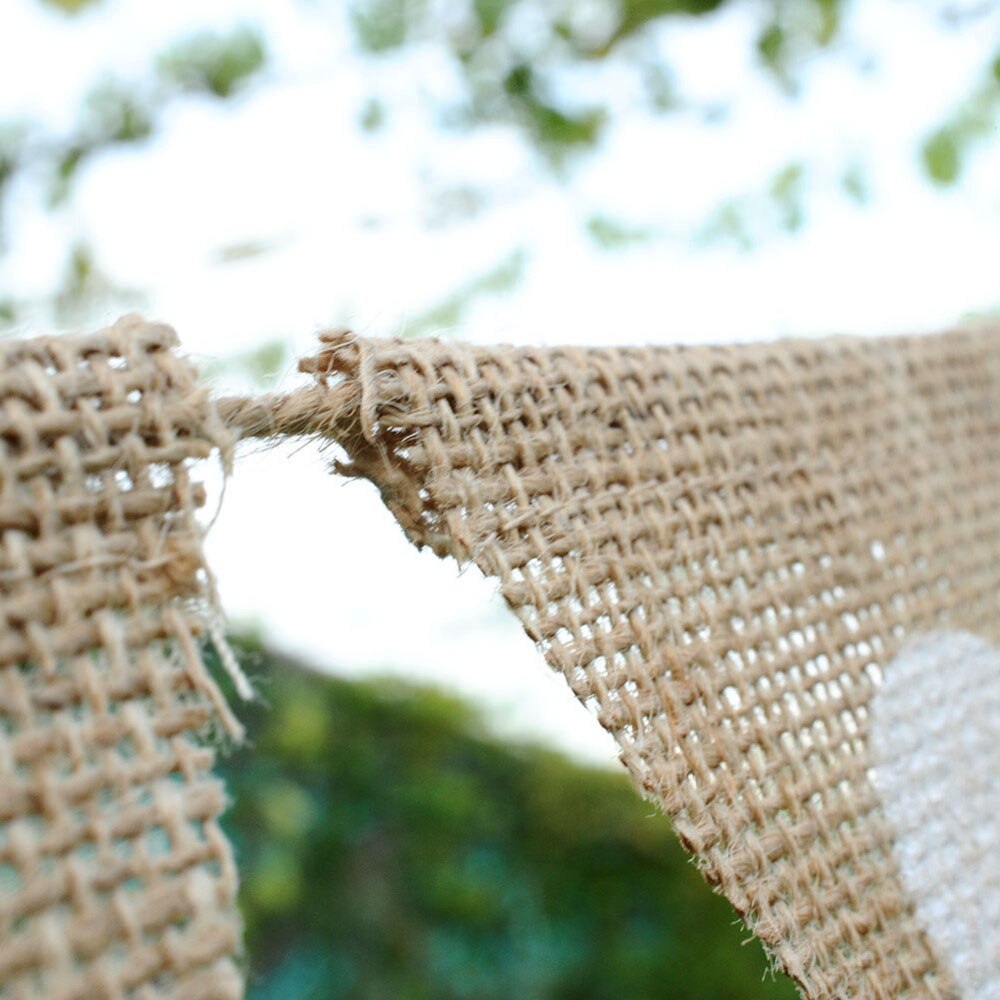 Ensemble de fanions en toile de Jute, 1 lot, guirlandes de fête en dentelle, décoration de mariage