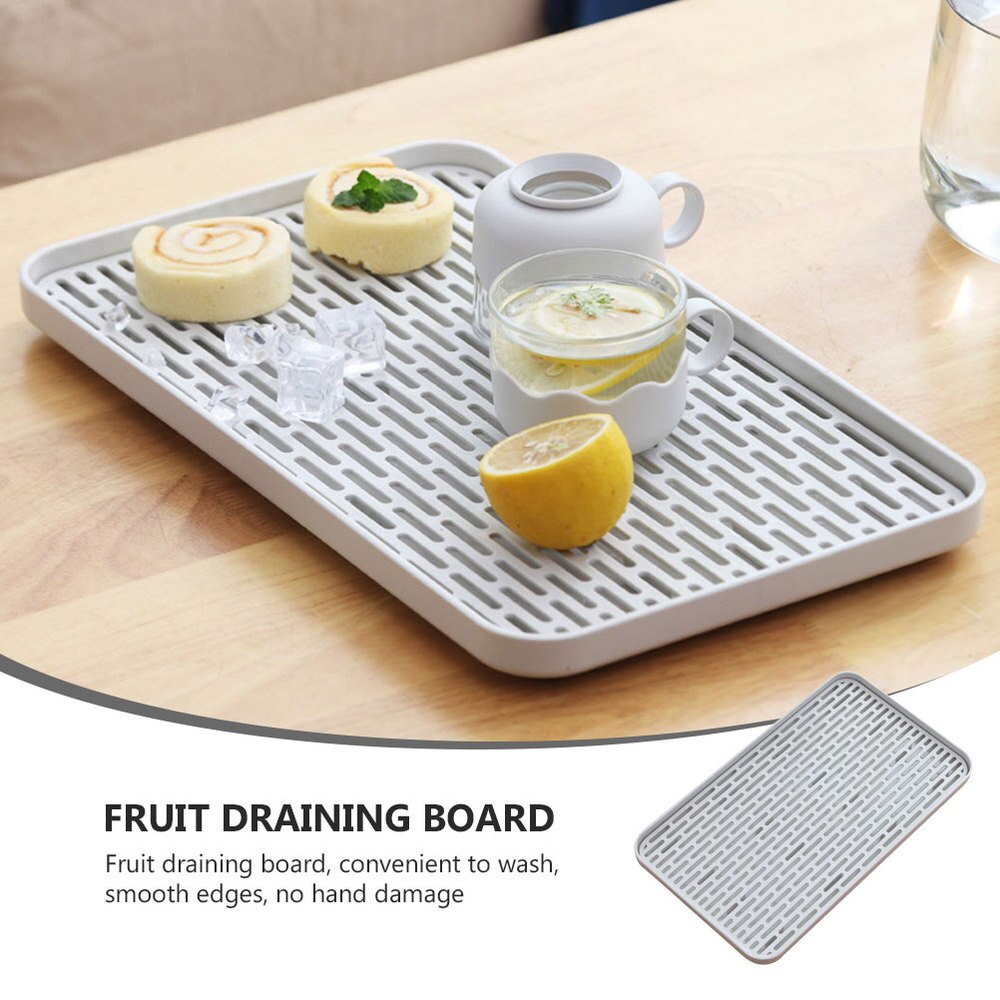 1PC Draining Board Double Layers Rectangular Rack Kitchen Drip Tray (Size Large)