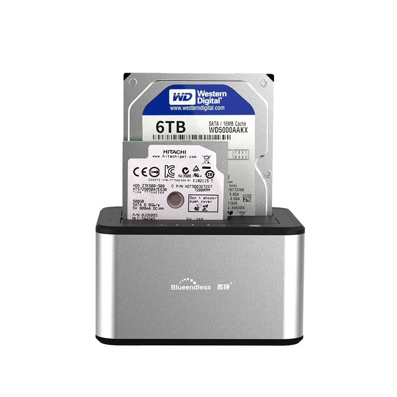 2 Bay Da 2.5 Pollici Hdd Docking Sata Hard Disk Enclosure USB 3.0 In Alluminio Hdd Lettore di Stazione di Supporto 4TB per IOS/Finestre 7 HD08