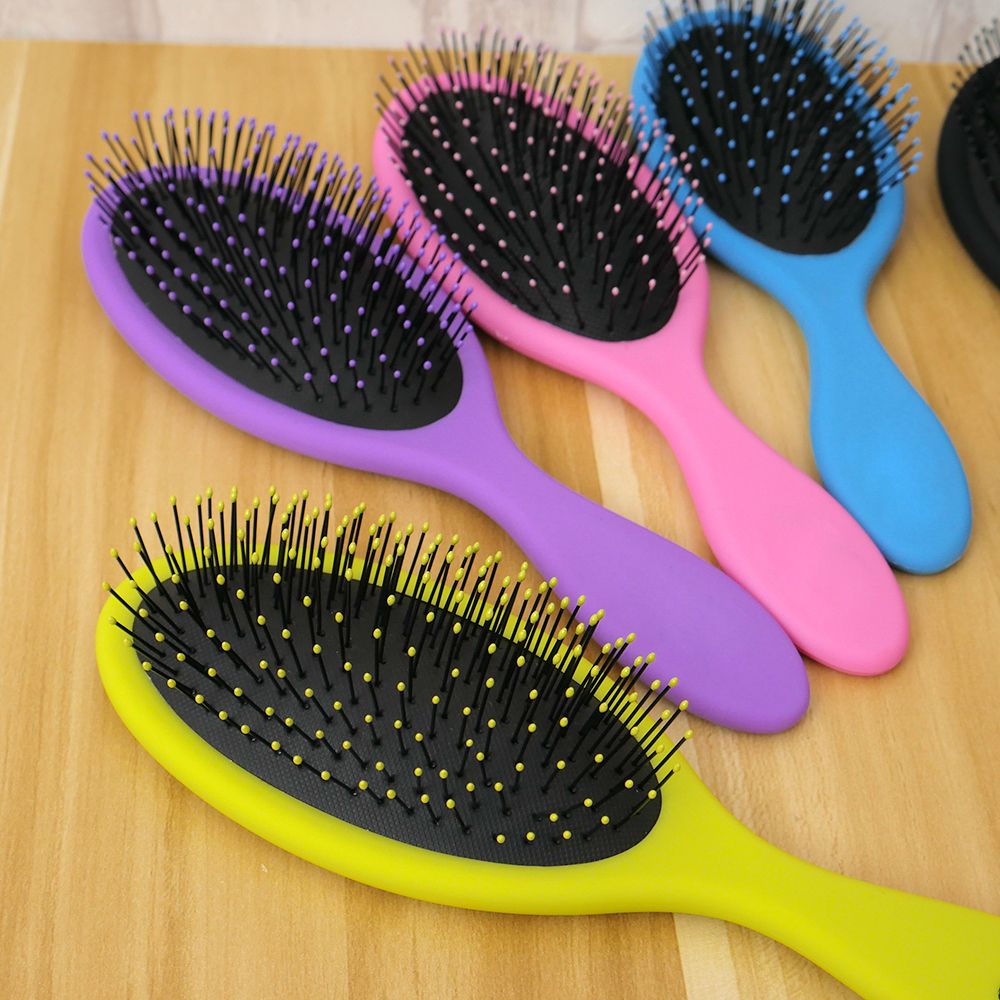 Peine desenredante de pelo para hombres y mujeres, cerdas húmedas y secas, mango de plástico, cepillos para el cabello, , 1 ud.