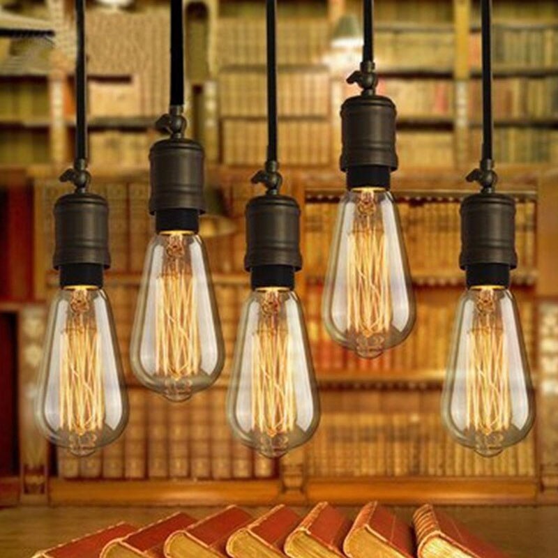 Retro ST64 Edison Bulb 110V E26 60W Incandescent Bulbs Vintage Filament Bulb Tungsten Edison Light --M25