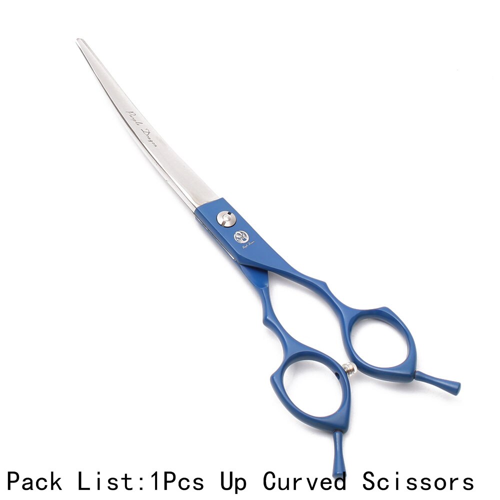 7" Purple Dragon Japanese 440C Up Curved Scissors Grooming Scissors Pet Scissors Bend Up Shears Animal Shears Z4009: Z4009 Lan UC 7N