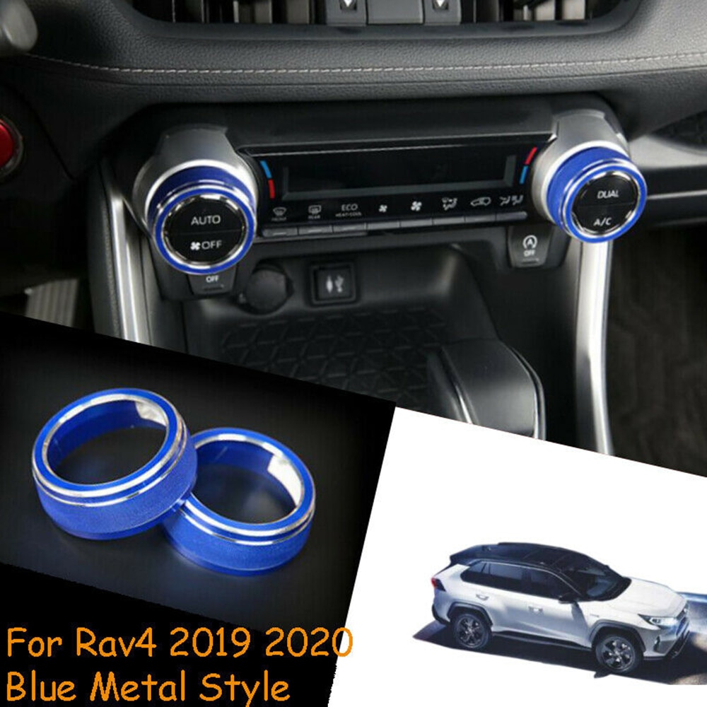 Voor Toyota RAV4 Knop Decoratie Trim Blauw Trim Accessoires