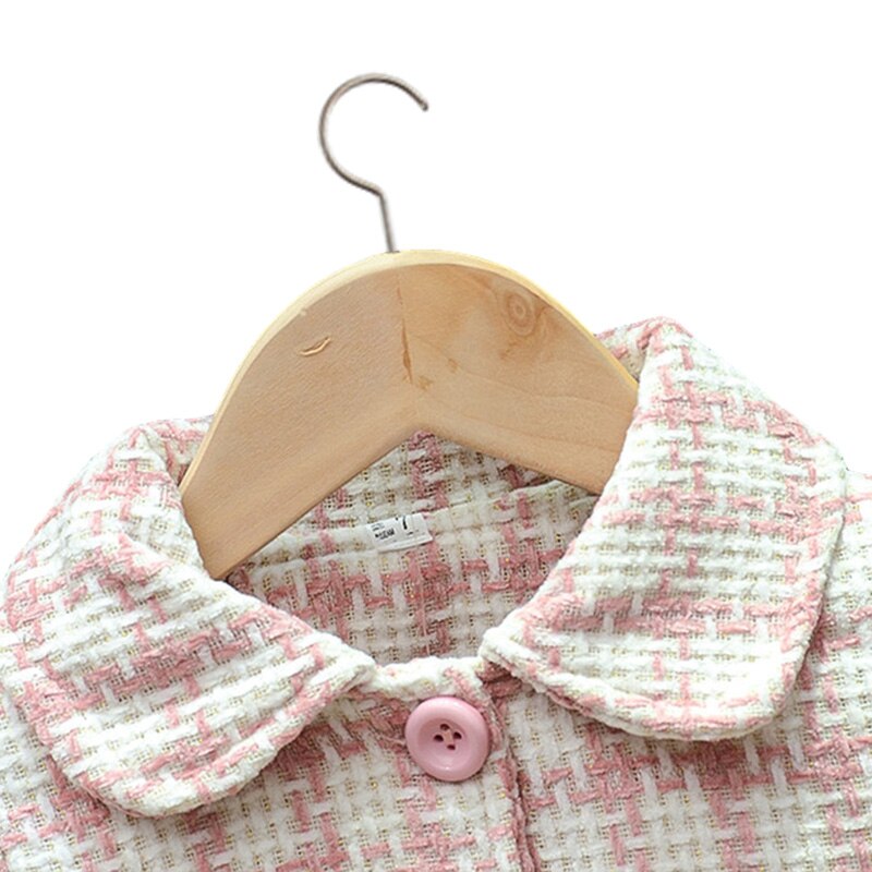 Babyjasje babyjasje lente winter geruit warm imitatiebontkraag schattige prinsessen babymeisjeskleding peuterkleding 1pc