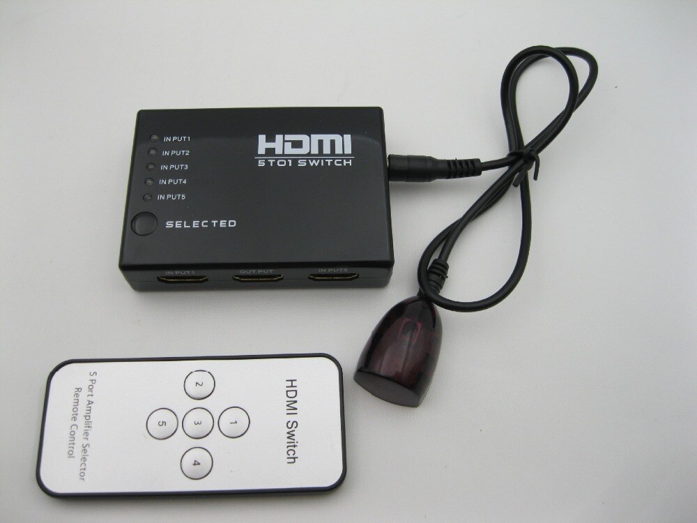 Mini 5 Port Hdmi Switch 5X1 Hdmi Switcher 5 Ingang 1 Uitgang Splitter Hdmi-poort Voor Hdtv 1080P Video Met Afstandsbediening AVCRM501