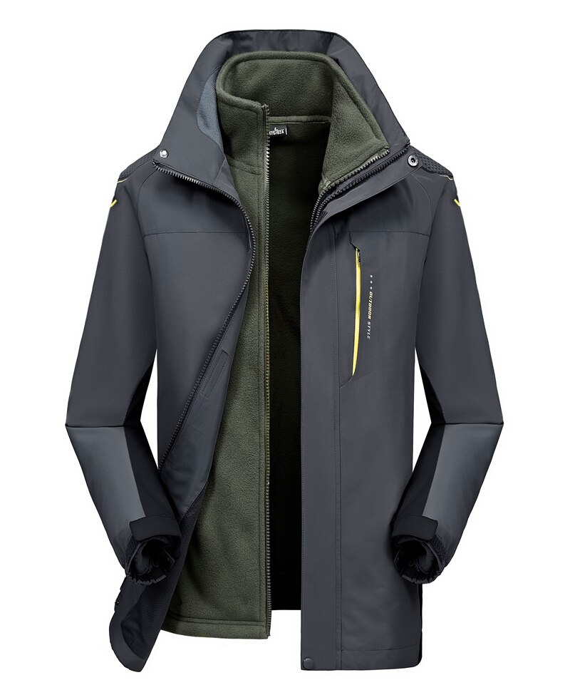 Zoxo softshell sejlerjakke herre vindtætte jakker udendørs bjerg- og vandreture vinter vandrejakke herre vindjakke: Grå / L