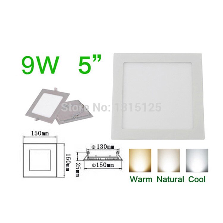 Aluminium 9 W led downlight natuurlijke witte AC85-265V panel led licht luminarias woondecoratie +