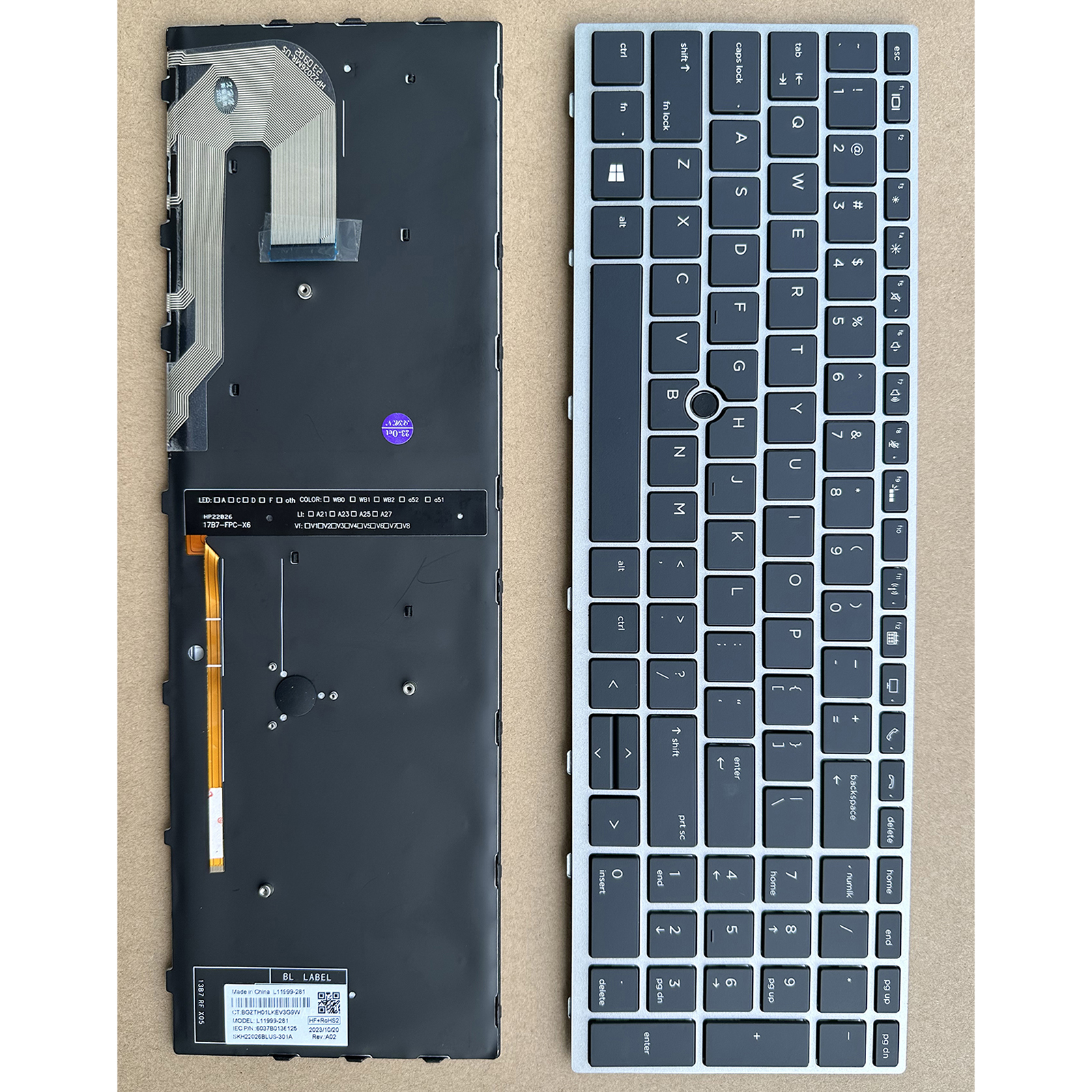 US Toetsenbord voor HP Elitebook 850 G5 850 G6 855 G5 750 G5 G6 755 G5 zbook 15u G5 G6: Bruin