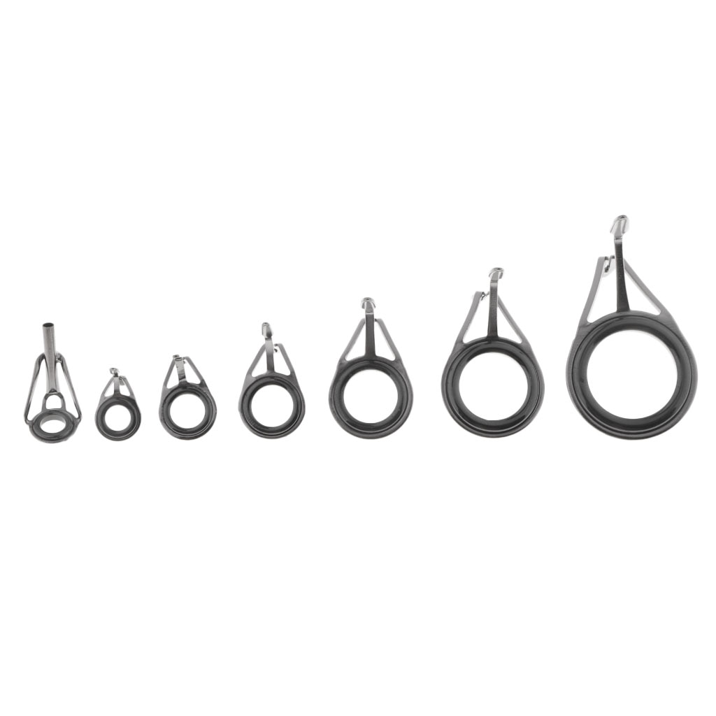7 stk fiskestang øjne keramiske spinnestang guider line reparation tip top ringe