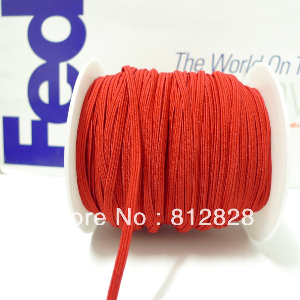 50 Meters 1/8" 3mm #23 Red Color Skinny Elastic Bands