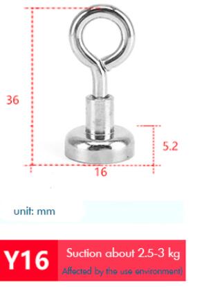 Ganchos magnéticos de alta resistencia NdFeB, gancho magnético redondo con 3 capas Ni, fuerte protección contra la corrosión, para refrigerador, hogar y oficina: Y16