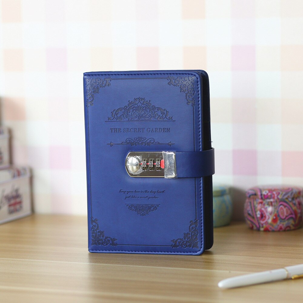 Libreta de notas Vintage con contraseña, diario, personal, secreto, con bloqueo, uso escolar y de oficina: 03