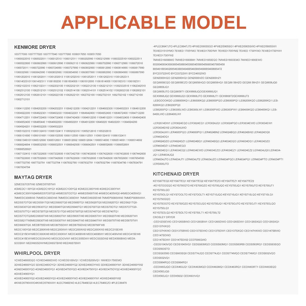 279838 élément chauffant de dessiccateur Applicable pour 3392519 3977393 fusible thermique et 3387134 3977767 Thermostat de dessiccateur