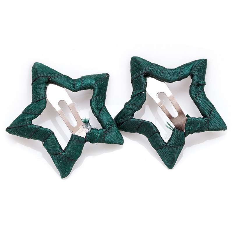 2/10 pçs estrela bebê hairpin gorgorão mini estrela grampo de cabelo meninas doce pano barrettes bonito headwear criança acessórios ferramentas estilo: Green