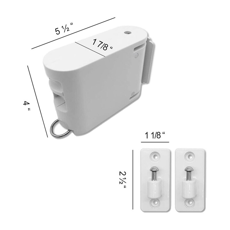 Retractable Clothesline,Wall Mounted,Heavy Duty Widened Drying Laundry Clothes Line with Windproof Hanging Holes(White)