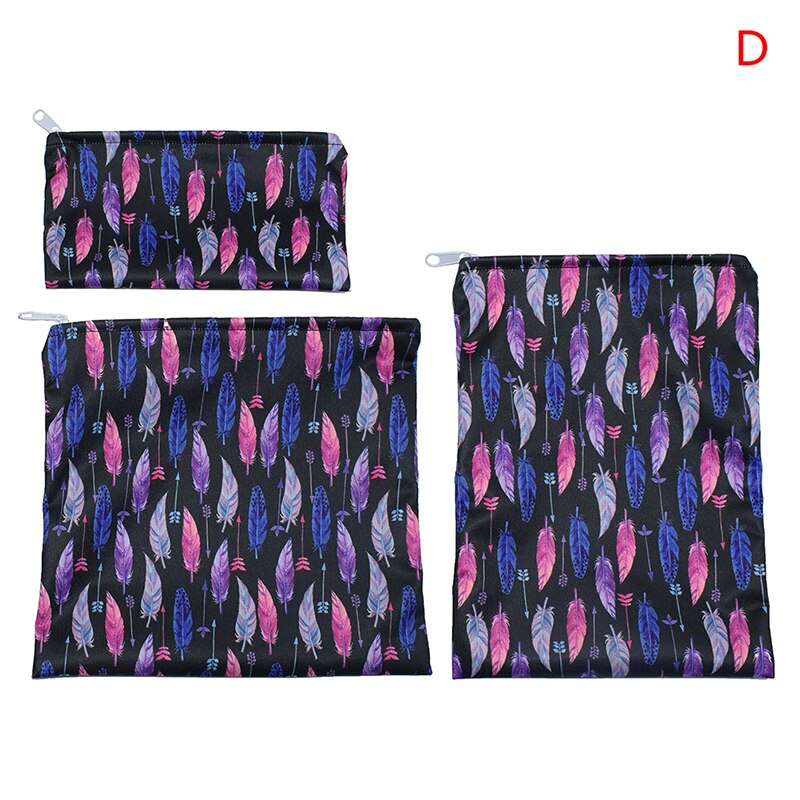 3 unids/set reutilizables bolsa impermeable pan Sandwich bolsa para campamento de la escuela.: D