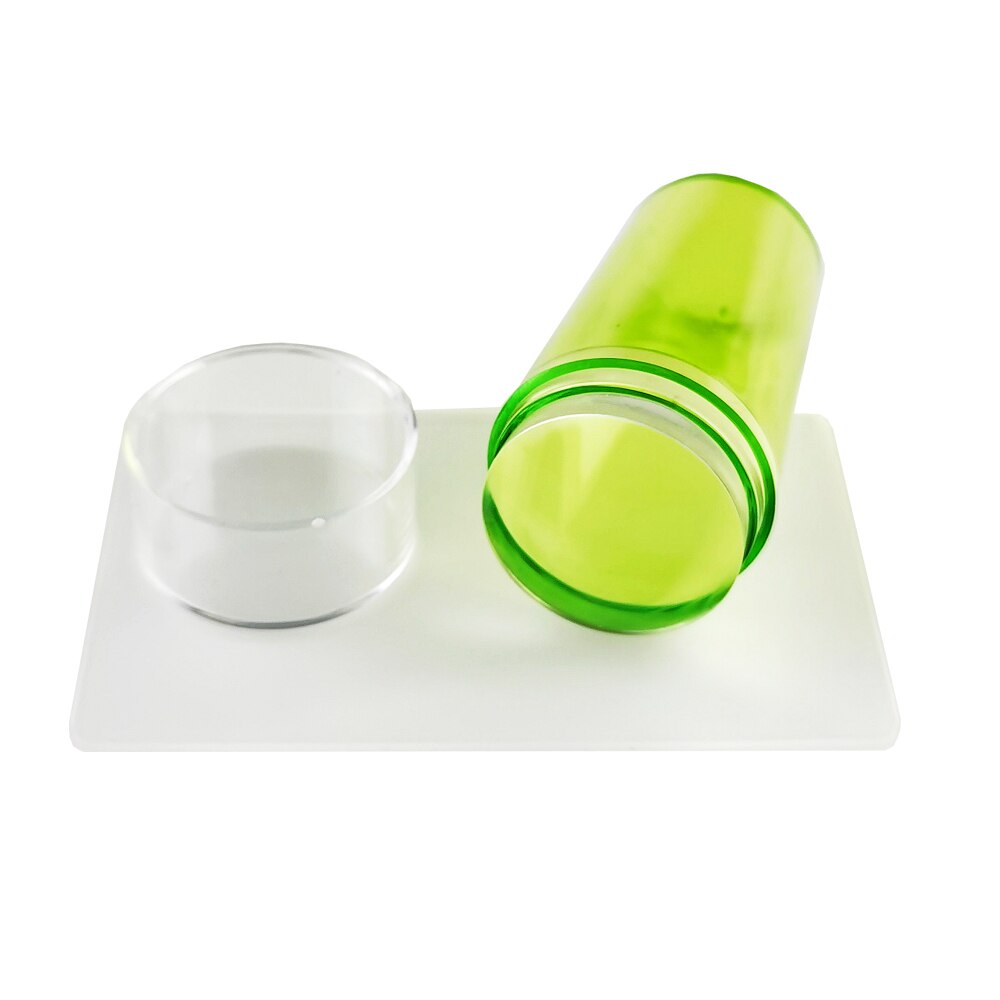 Transparent Head Nail Stamper Scraper Set Silicone Stamper for Nail Art Stamping Plate Template Stamp Tools: 99 Green