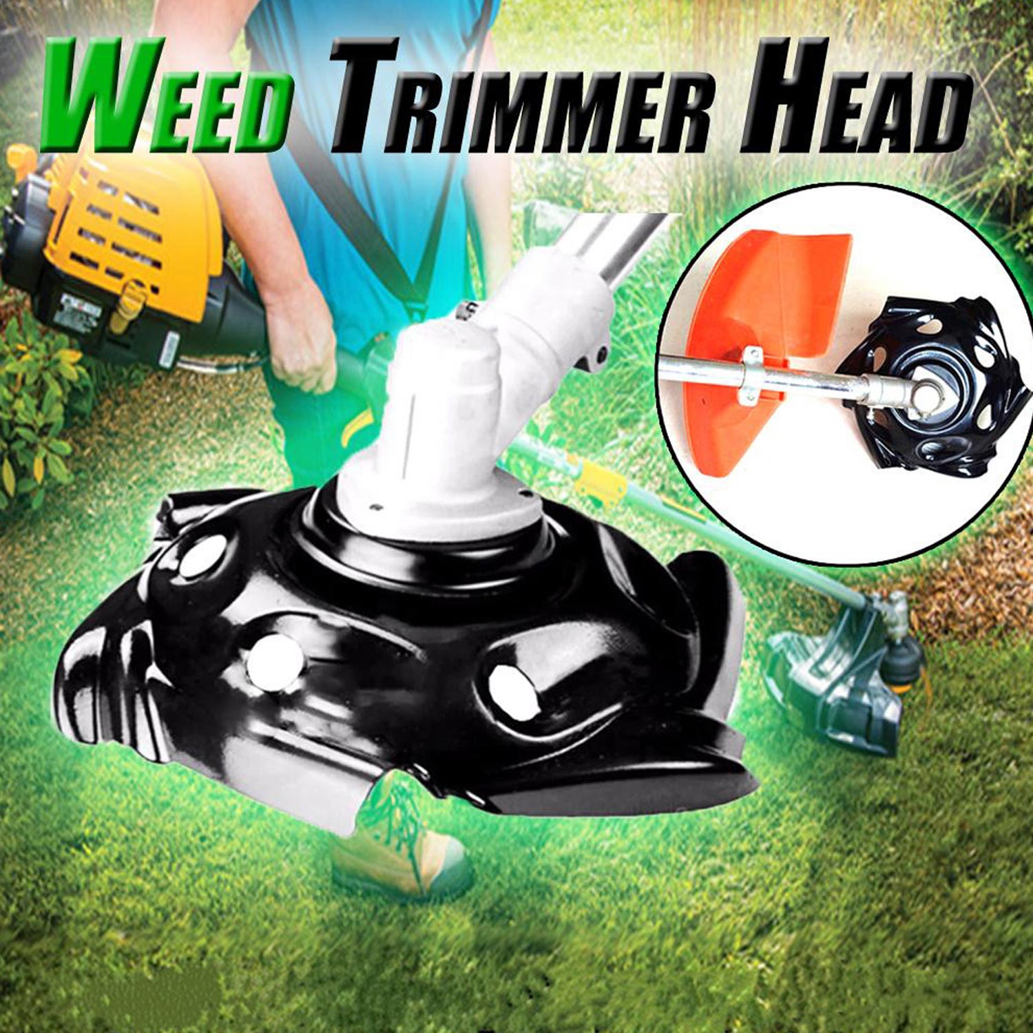 Universal Brushcutter Lawn Mower Grass Trimmer Edging Head Replacement Tools for Home Garden Backyard Orchard Park Agricultural