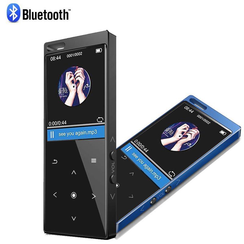 Mp4 -afspiller bluetooth 4.1 indbyggede højttaler touch-knap  mp3 mp4 musikafspiller med fm-radio, optager, understøtter sd-kort op  to 128gb
