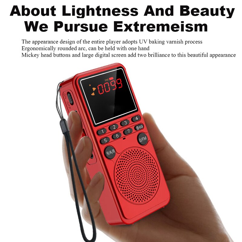 Draagbare Digitale Radio Bluetooth Luidspreker Muziek Speler Met Hd Display Ondersteuning Bluetooth Call Recording Tf Card Oortelefoon Spelen
