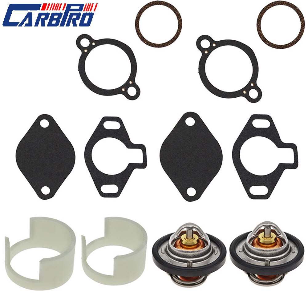 2 Set Thermostat kit For MerCruiser Sleeve 160d degree 4.3L 5.0L 5.7L 7.4L 8.2L 87-Up 807252Q5