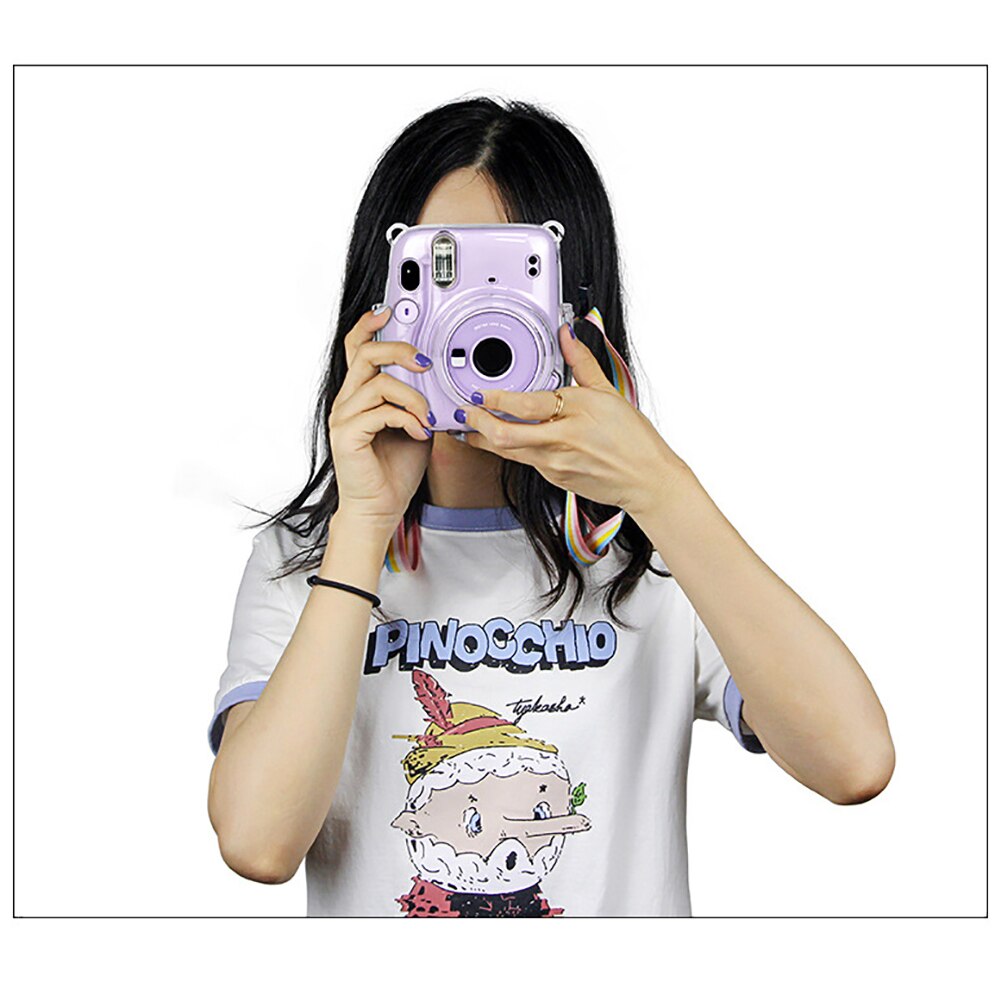 Krystal gennemsigtig beskyttende etui skulderrem til fuji fujifilm instax mini 11 kamera instant tilbehør