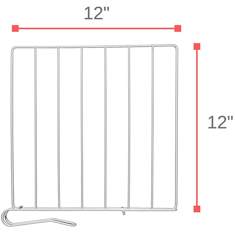 Vertical Closet Wood Shelf Divider - and Improved Organizer with Easy Clamping - Powder Coated Steel Wire Wardrobe Separator