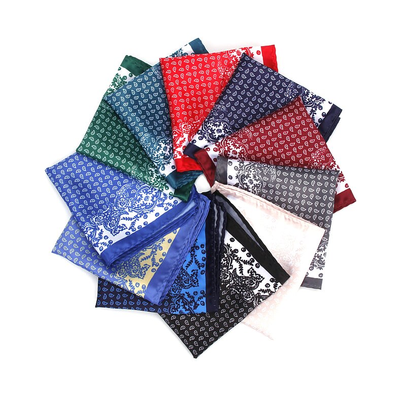 Neue herren Taschentuch Vintage Paisley Druck Tasche Platz Weiche Seide Taschentücher Hochzeit Party Business Hanky Brust Handtuch