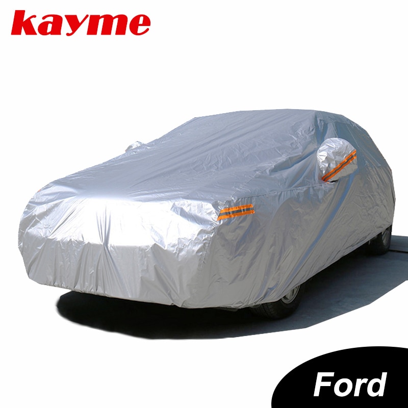 Kayme waterdichte auto covers outdoor zon bescherming cover voor auto voor ford mondeo focus 2 3 fiesta kuga ecosport explorer r