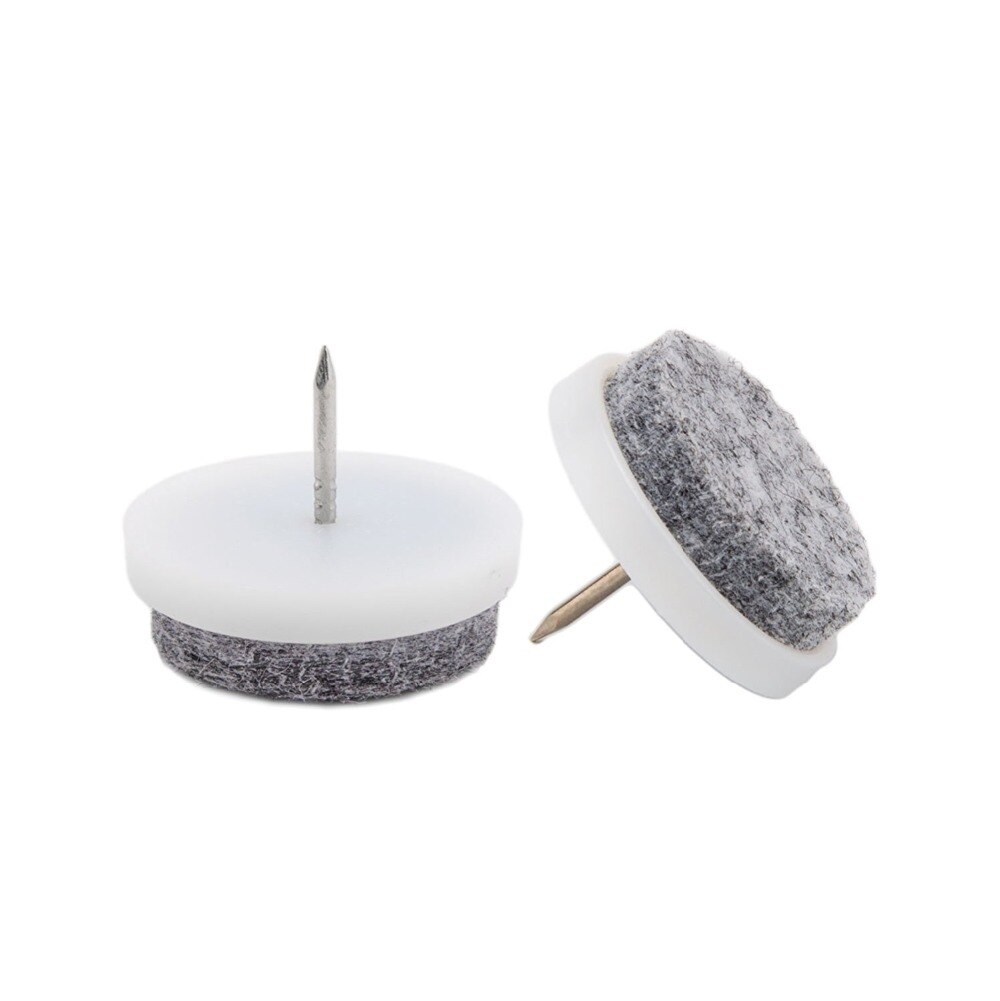 20mm dia witte vilt meubel bank stoelpoot antislip schroef vloer zilveren antislip pad nagelbeschermers 100 stuks