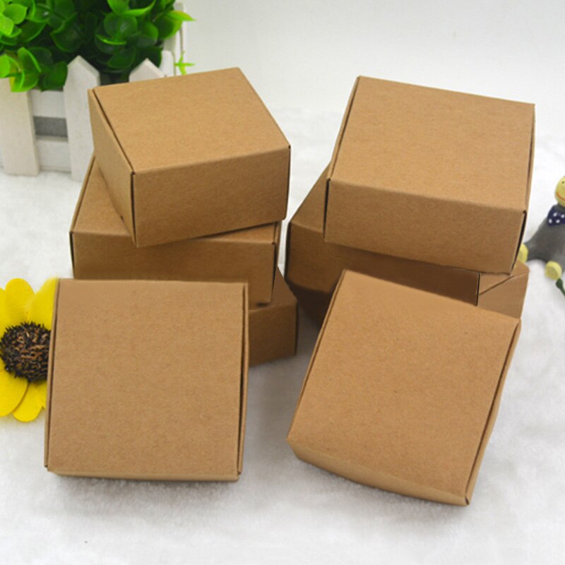 50Pcs/Lot DIY Handmade Packaging Paper Folding Packaging Box Soap Storage Holder Cardboard Box Natural Craft Box