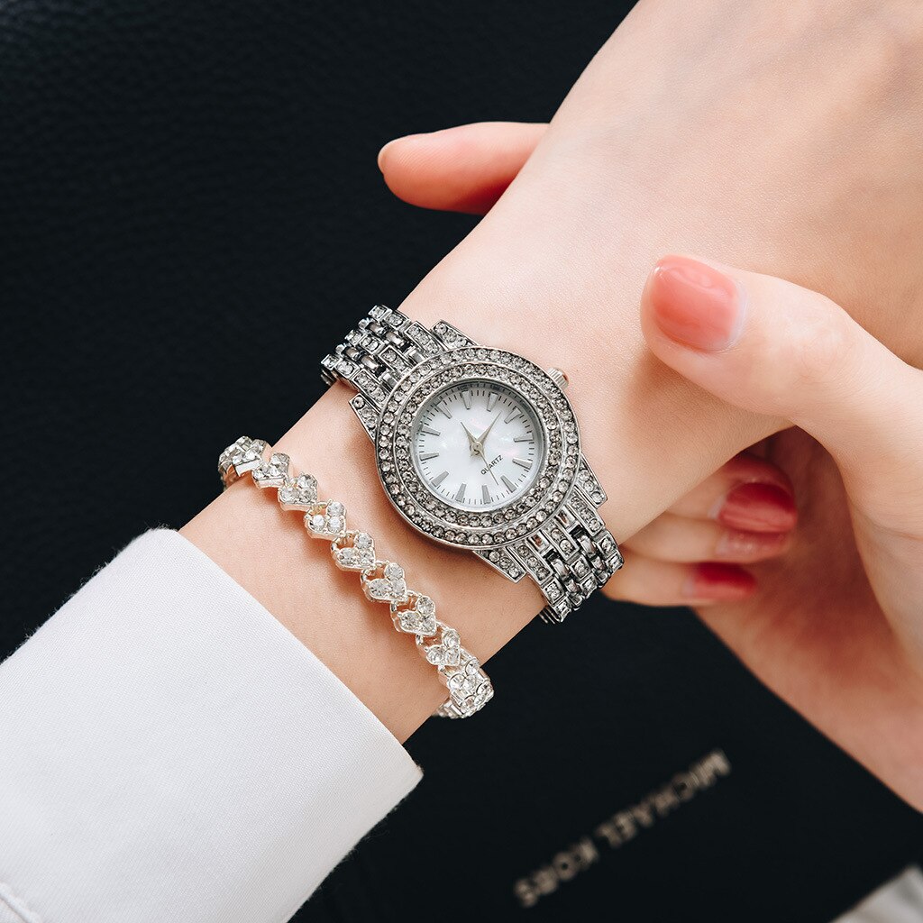 Relojes Para Mujer Reloj Mujer Marcas Famosas De Lujo Relojes De Cuarzo Para Mujer Mujer Conjunto De Reloj De pulsera y Corea del Sur para mujer, Simple y combinación De ambiente,