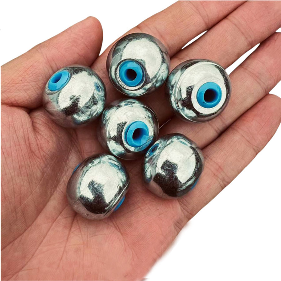 Plomo de pesca con forma de bola, aparejos de pesca, accesorios de pesca, 25g, 30g, 40g, 50g, 60g, 80g, 2 uds.
