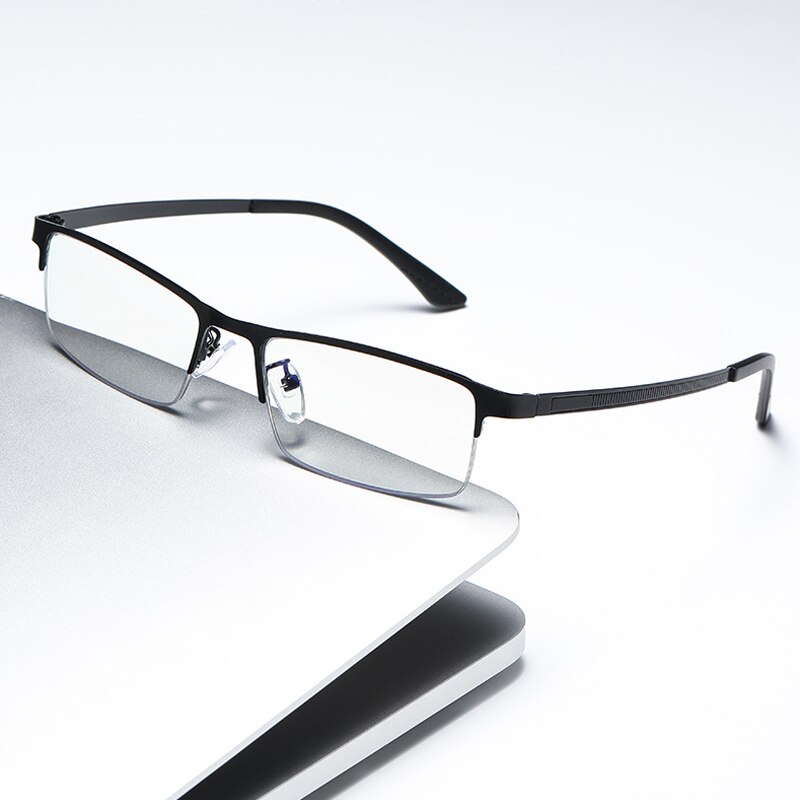 Smart Progressive photochromic Reading Glasses Anti-Blue Ray Men Multifocal Hyperopia Eyeglasses Half-Frame +1.0 To +4.0