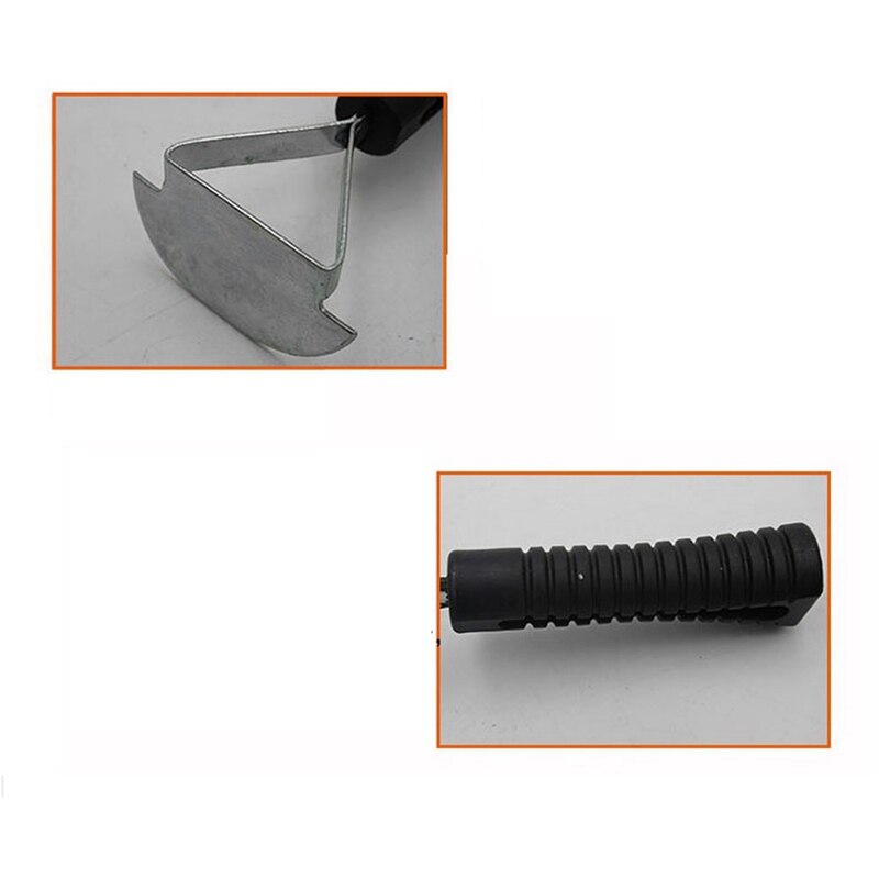 3 -teiliges set aus schall- und wärmedämmendem metall-auspuffschaber mit holzgriff und rollenbefestigungen