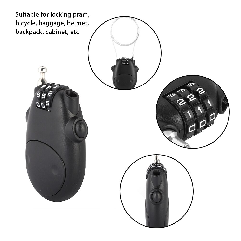 YF20972 3 Digit Code Combination Pram Lock Pushchair Bicycle Stroller Password Security Coded Lock
