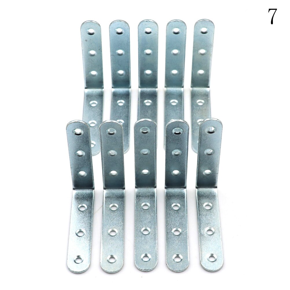 10pcs Stainless Steel Right Angle Bracket Corner Brace Joint Shelf Support L Shape 7 Sizes: A7