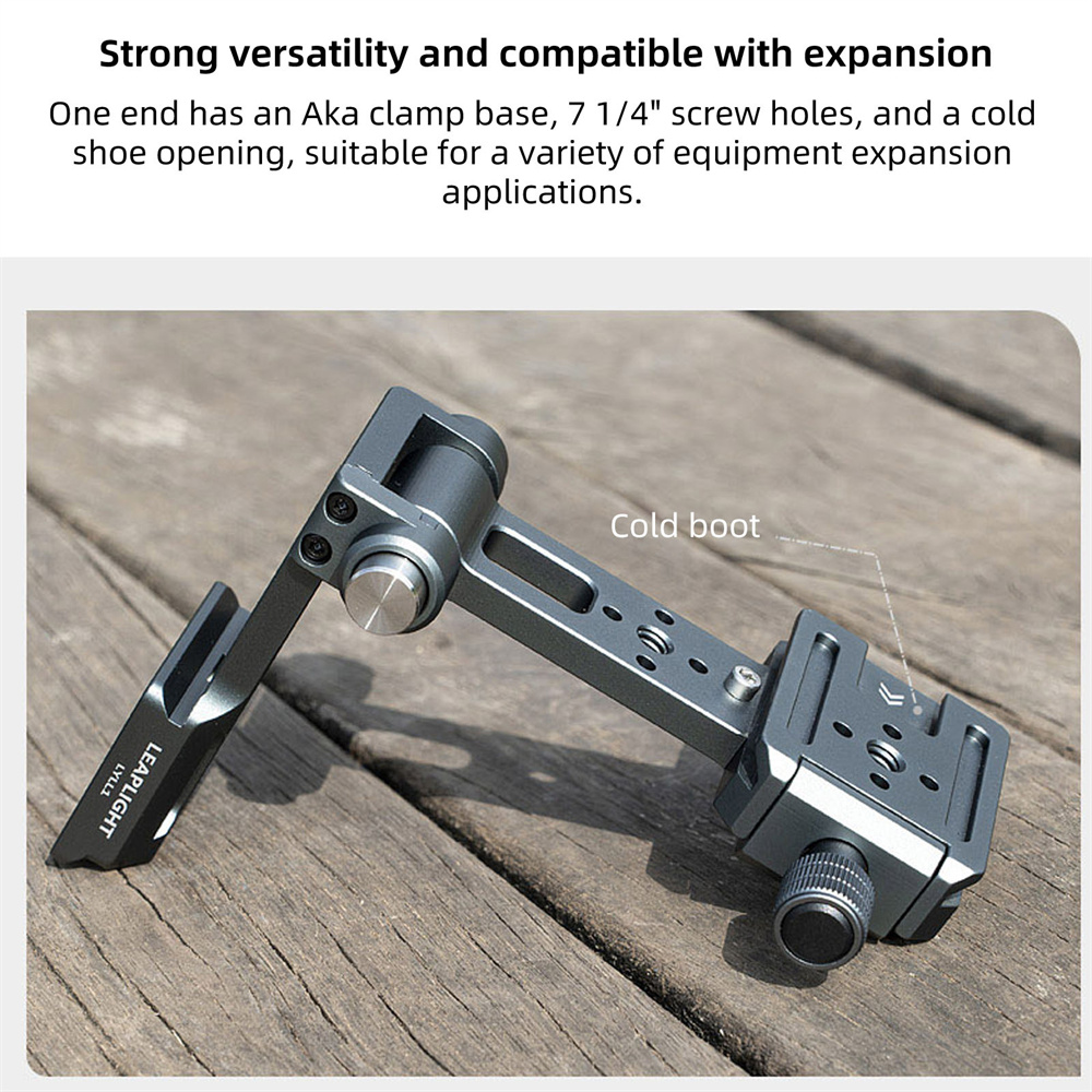 Support en L pour appareil photo Arca, plaque à dégagement rapide, support de prise de vue Vertical avec chaussure froide de 1/4 pouces pour trépied d'appareil photo SLR DSLR, support vidéo en direct